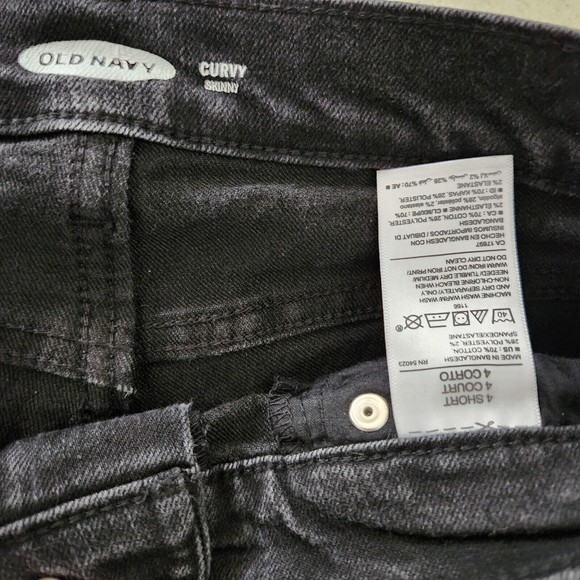Old Navy Jeans Women Size 4 Short Curvy Skinny Black Stretch - Picture 3 of 4